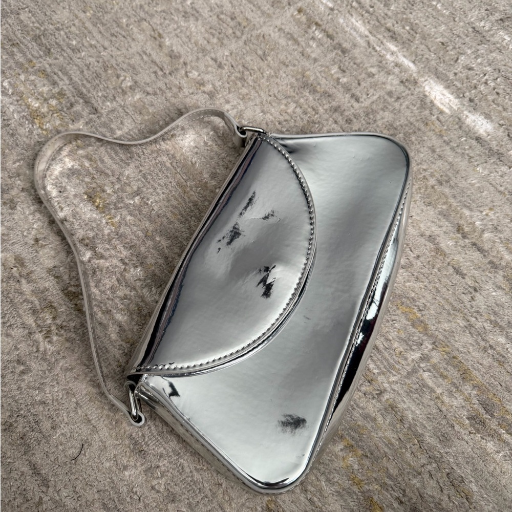 Express Silver Metallic Shoulder Bag